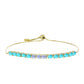 Goldplattiertes Silberarmband mit Dornröschen Türkis und Regenbogenmondstein
