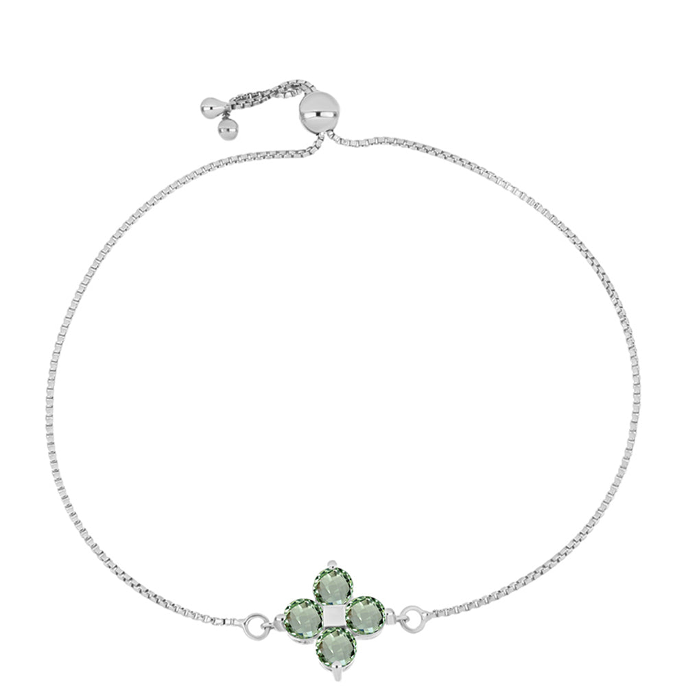 Silberarmband mit grünem Amethyst 1 