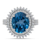 Silberring mit londonblauem Topas und weißem Topas