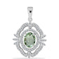 Silberanhänger mit grünem Amethyst und weißem Topas