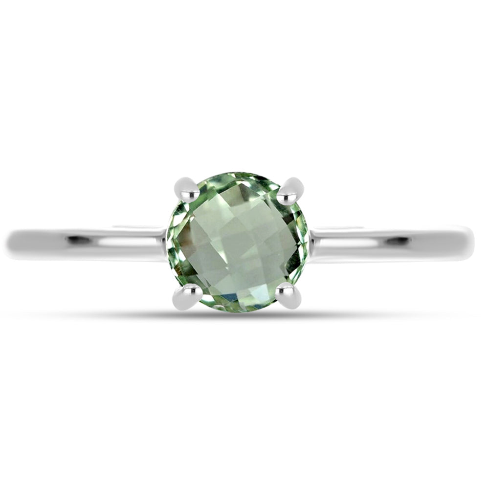 Silberring mit grünem Amethyst 1 