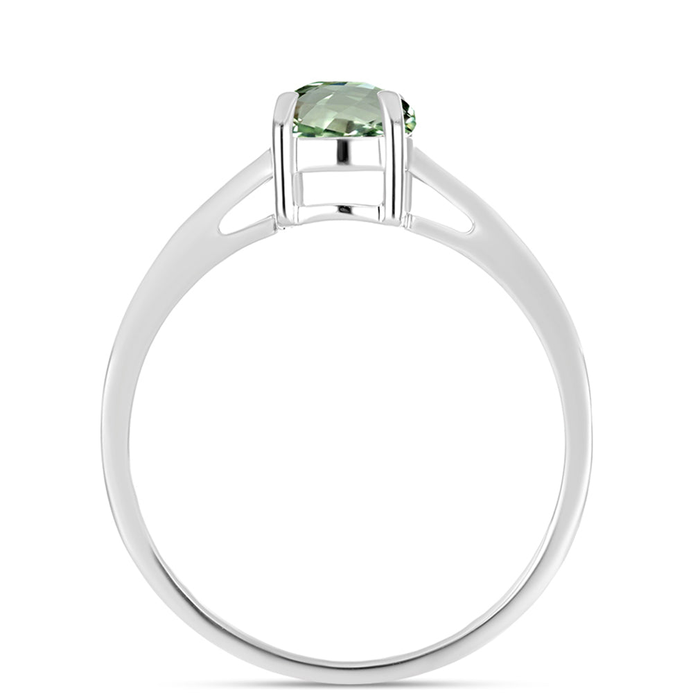 Silberring mit grünem Amethyst