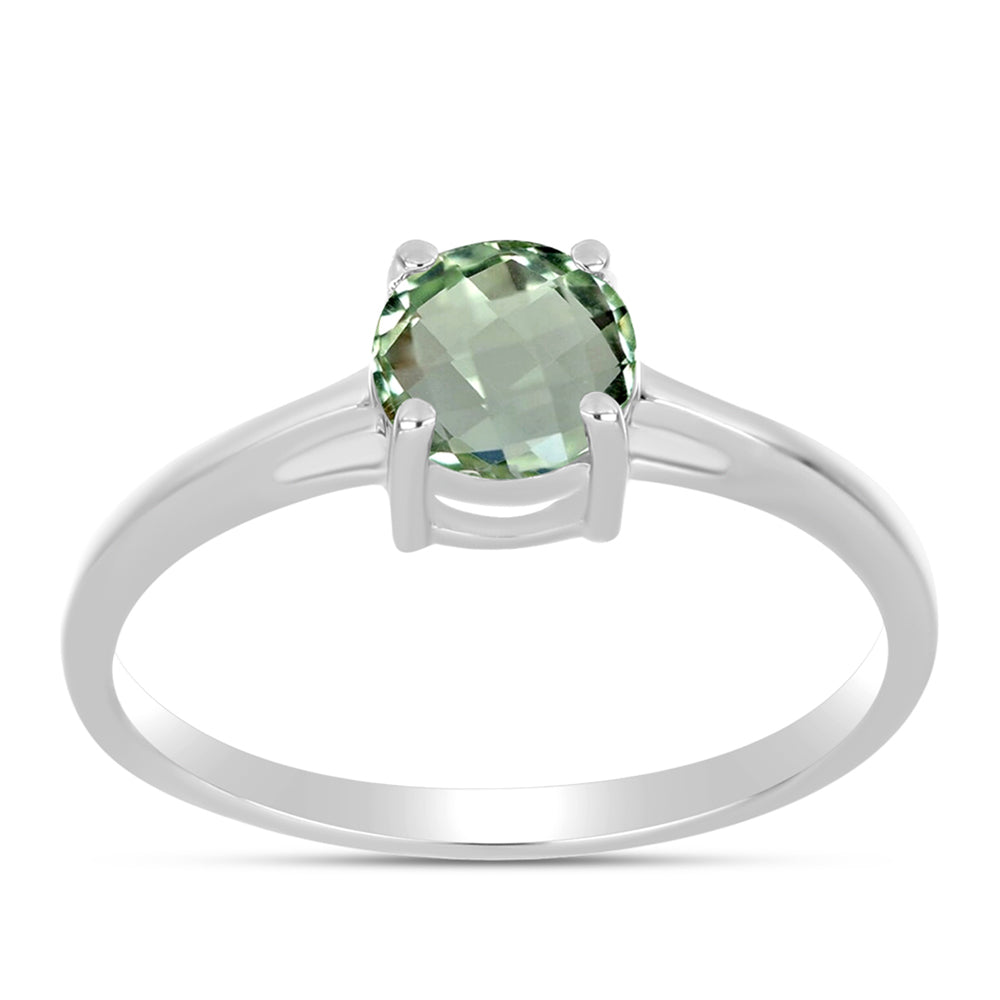 Silberring mit grünem Amethyst