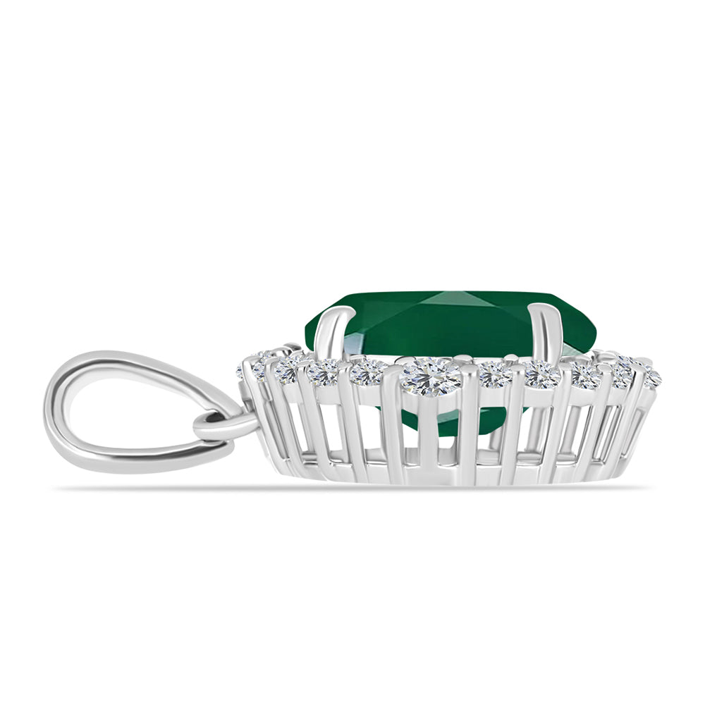 Silberanhänger mit grünem Chalcedon und weißem Topas