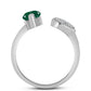 Silberring mit grünem Chalcedon und weißem Topas