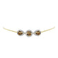 Goldplattiertes Silberarmband mit Cognac-Quarz und weißem Topas