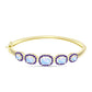 Goldplattierter Silberarmreif mit Regenbogenmondstein und marokkanischem Amethyst