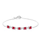 Silberarmband mit Rubin aus Madagaskar und weißem Topas