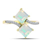 Goldplattierter Silberring mit Welo-Opal und weißem Topas