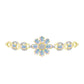 Goldplattiertes Silberarmband mit Welo-Opal und weißem Topas