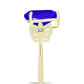 Goldplattierter Silberring mit blauem Achat und weißem Topas