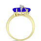 Goldplattierter Silberring mit blauem Achat und weißem Topas