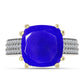 Goldplattierter Silberring mit blauem Achat und weißem Topas