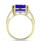 Goldplattierter Silberring mit blauem Achat und weißem Topas