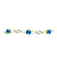 Goldplattiertes Silberarmband mit Pfauenquarz und weißem Topas