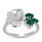 Silberring mit grünem Chalcedon und weißem Topas