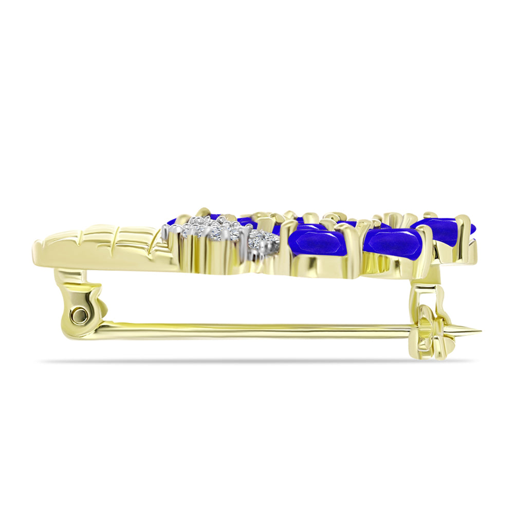 Goldplattierte Silber mit blauem Achat und weißem Topas