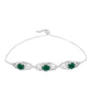 Silberarmband mit grünem Achat aus Spruce Pine und weißem Topas