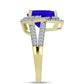 Goldplattierter Silberring mit blauem Achat und weißem Topas