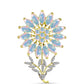 Goldplattierte Silberbrosche mit Welo-Opal und weißem Topas
