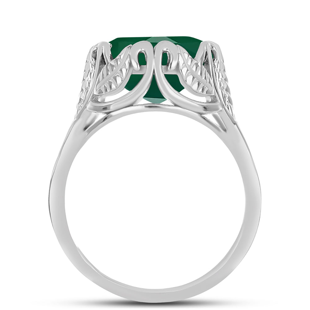 Silberring mit grünem Chalcedon