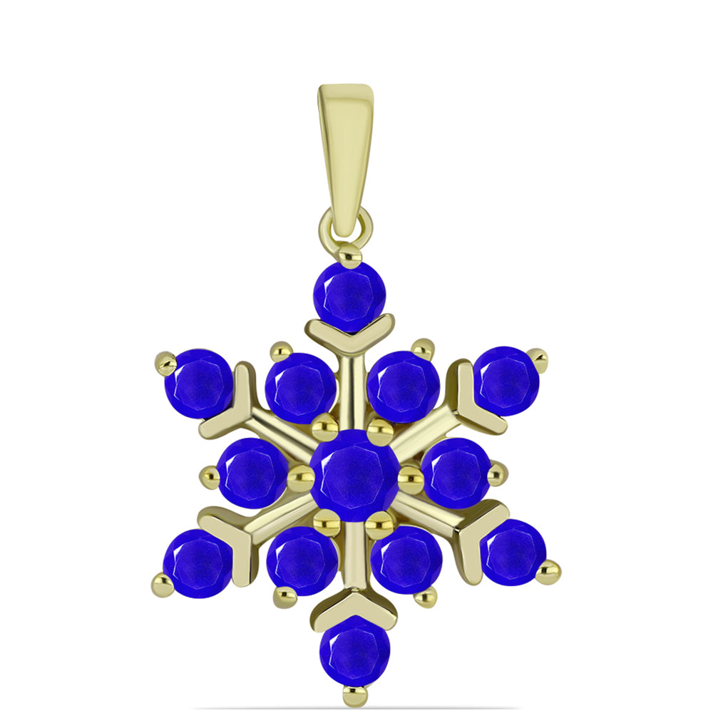 Goldplattierter Silberanhänger mit blauem Achat 1 
