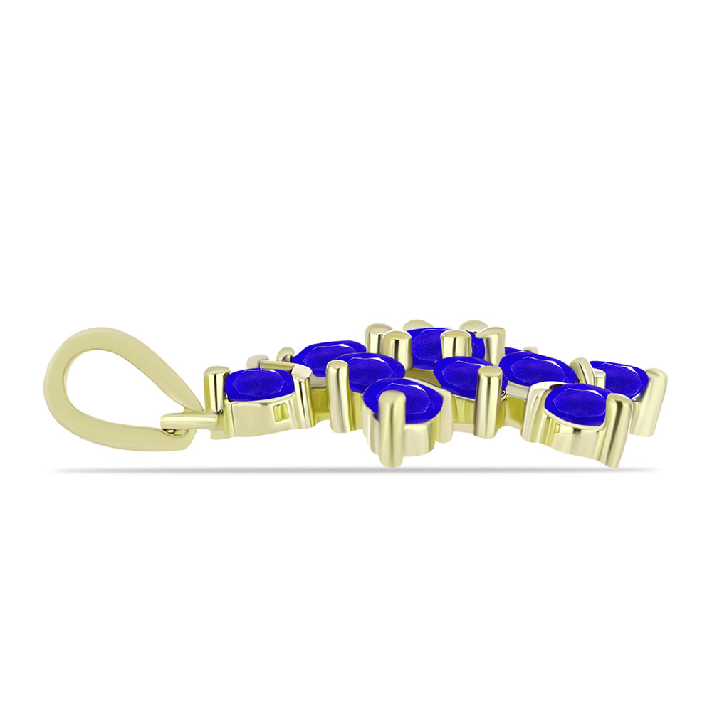 Goldplattierter Silberanhänger mit blauem Achat 2 