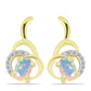 Goldplattierte Silberohrringe mit Welo-Opal und weißem Topas
