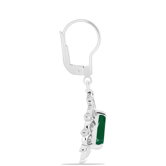 Silberohrringe mit grünem Chalcedon