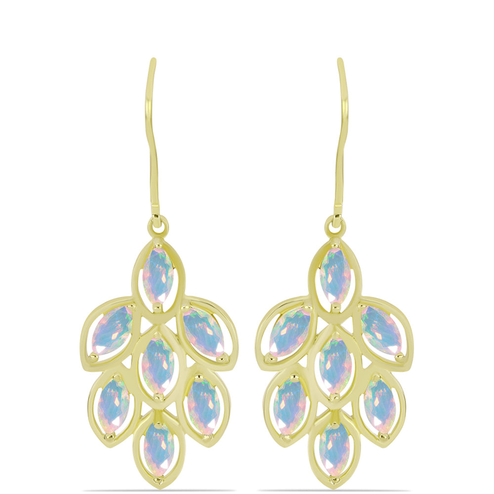 Goldplattierte Silberohrringe mit Welo-Opal 1 