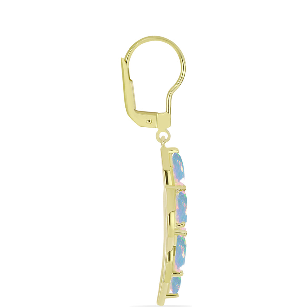 Goldplattierte Silberohrringe mit Welo-Opal 2 
