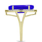 Goldplattierter Silberring mit blauem Achat und weißem Topas