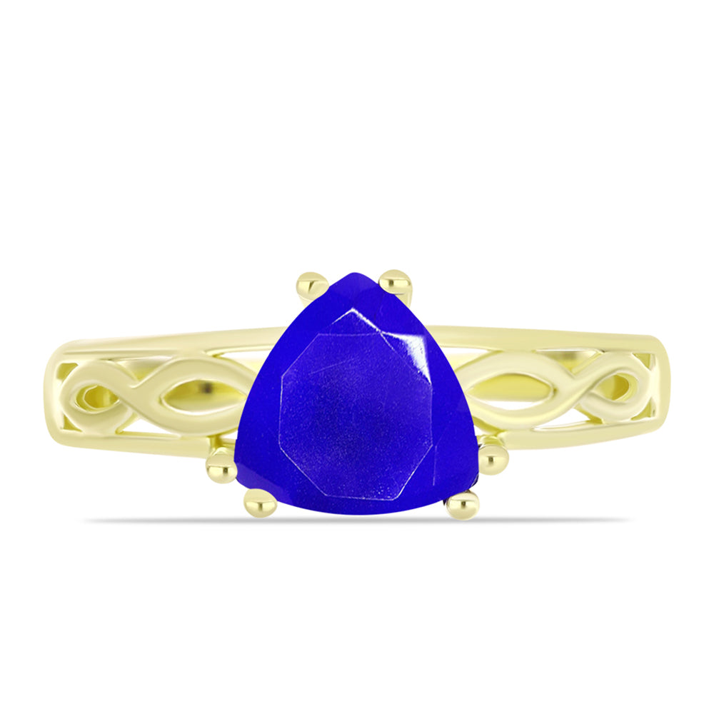 Goldplattierter Silberring mit blauem Achat