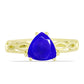 Goldplattierter Silberring mit blauem Achat