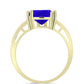 Goldplattierter Silberring mit blauem Achat