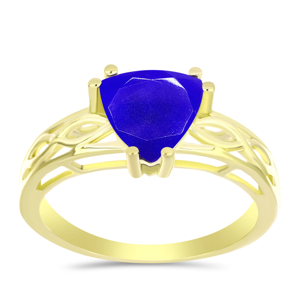 Goldplattierter Silberring mit blauem Achat 3 