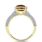 Goldplattierter Silberring mit Cognac-Quarz und weißem Topas