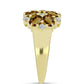 Goldplattierter Silberring mit Cognac-Quarz und weißem Topas