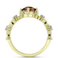 Goldplattierter Silberring mit Cognac-Quarz und weißem Topas
