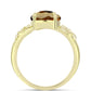Goldplattierter Silberring mit Cognac-Quarz