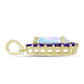 Goldplattierter Silberanhänger mit Regenbogenmondstein und marokkanischem Amethyst