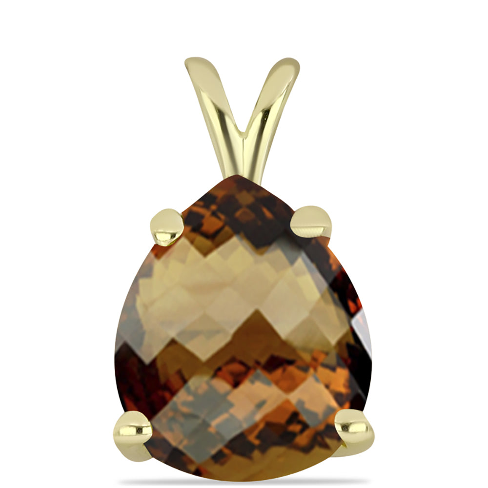 Goldplattierter Silberanhänger mit Cognac-Quarz