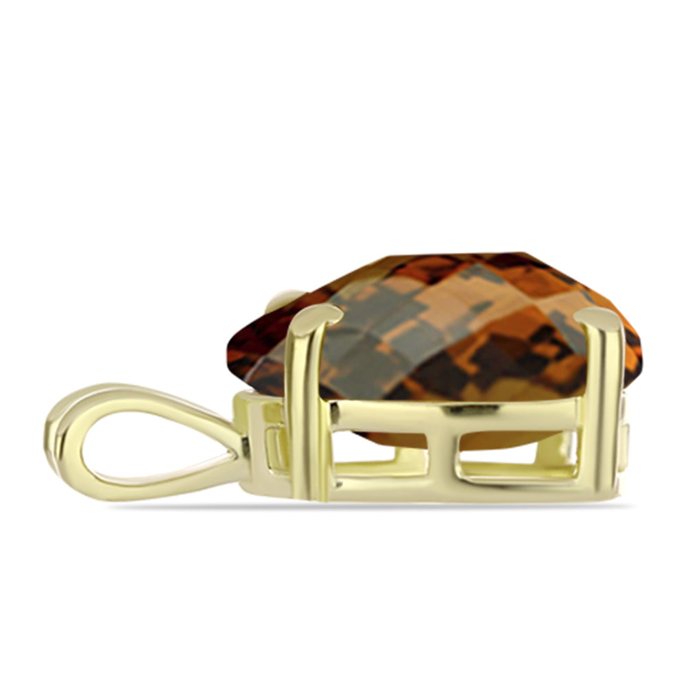 Goldplattierter Silberanhänger mit Cognac-Quarz