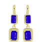Goldplattierte Silberohrringe mit blauem Achat