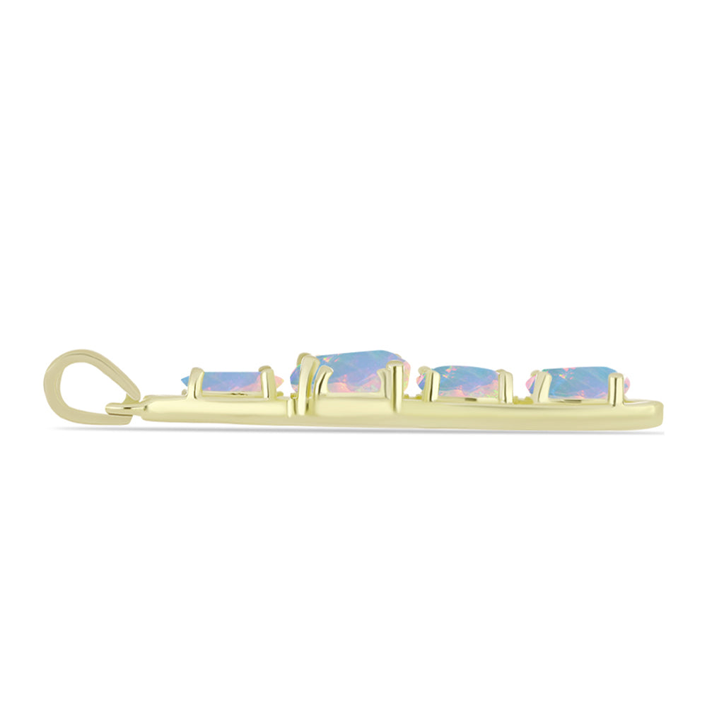 Goldplattierter Silberanhänger mit Welo-Opal