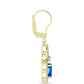 Goldplattierte Silberohrringe mit Pfauenquarz und weißem Topas