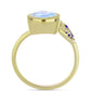 Goldplattierter Silberring mit Regenbogenmondstein und marokkanischem Amethyst