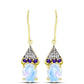 Goldplattierte Silberohrringe mit Regenbogenmondstein und marokkanischem Amethyst