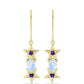 Goldplattierte Silberohrringe mit Regenbogenmondstein und marokkanischem Amethyst