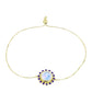 Goldplattiertes Silberarmband mit Regenbogenmondstein und marokkanischem Amethyst